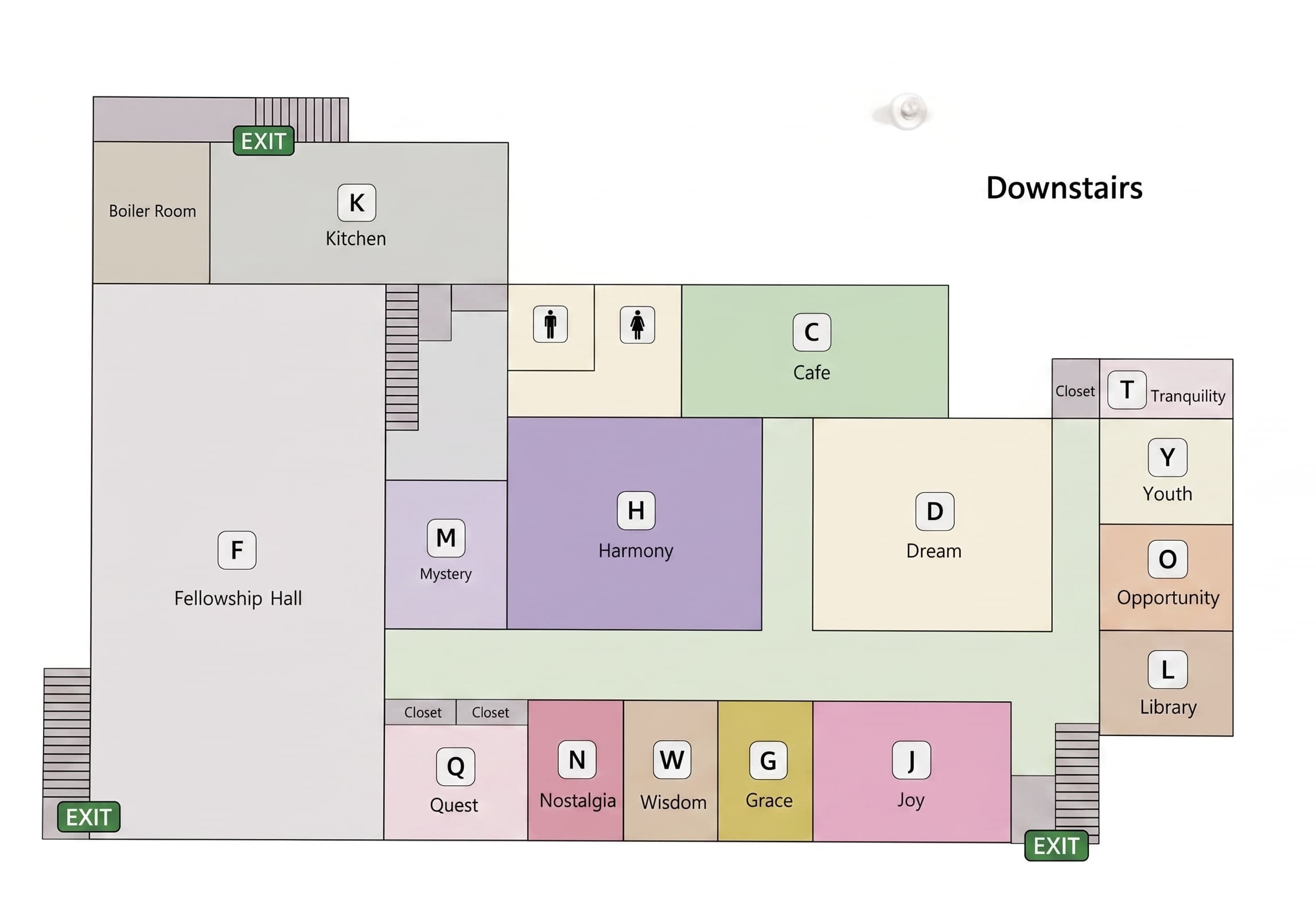 Downstairs floor plan for 100 Winthrop St