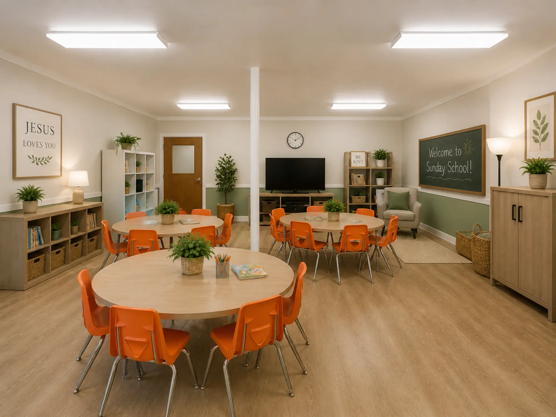 Virtually staged classroom table concept